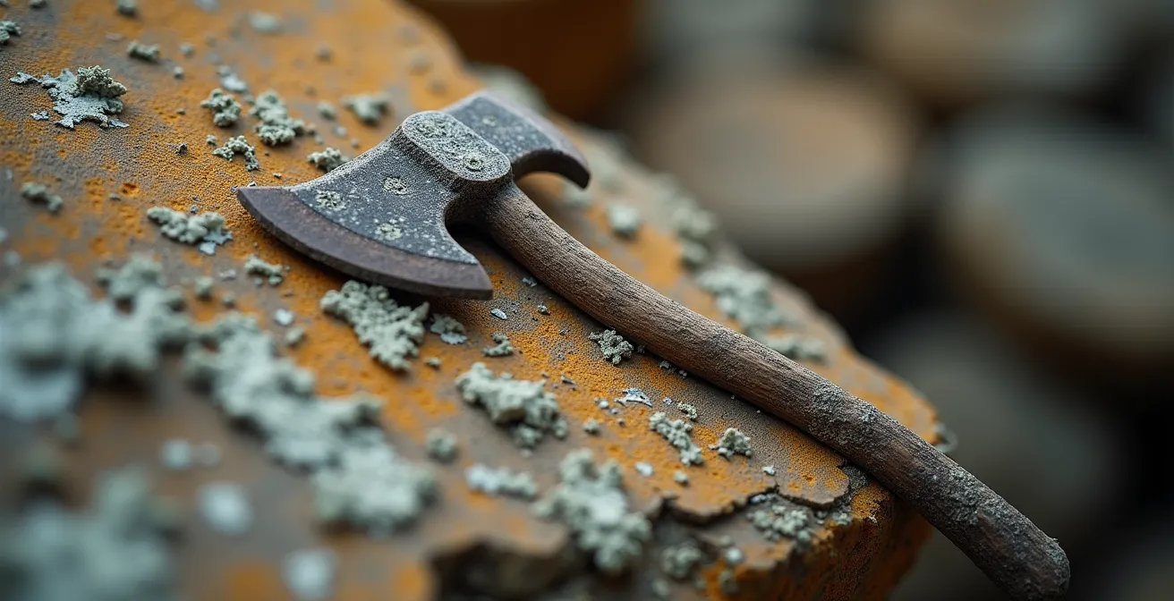 Texture détaillée de pierre ancienne avec traces du temps